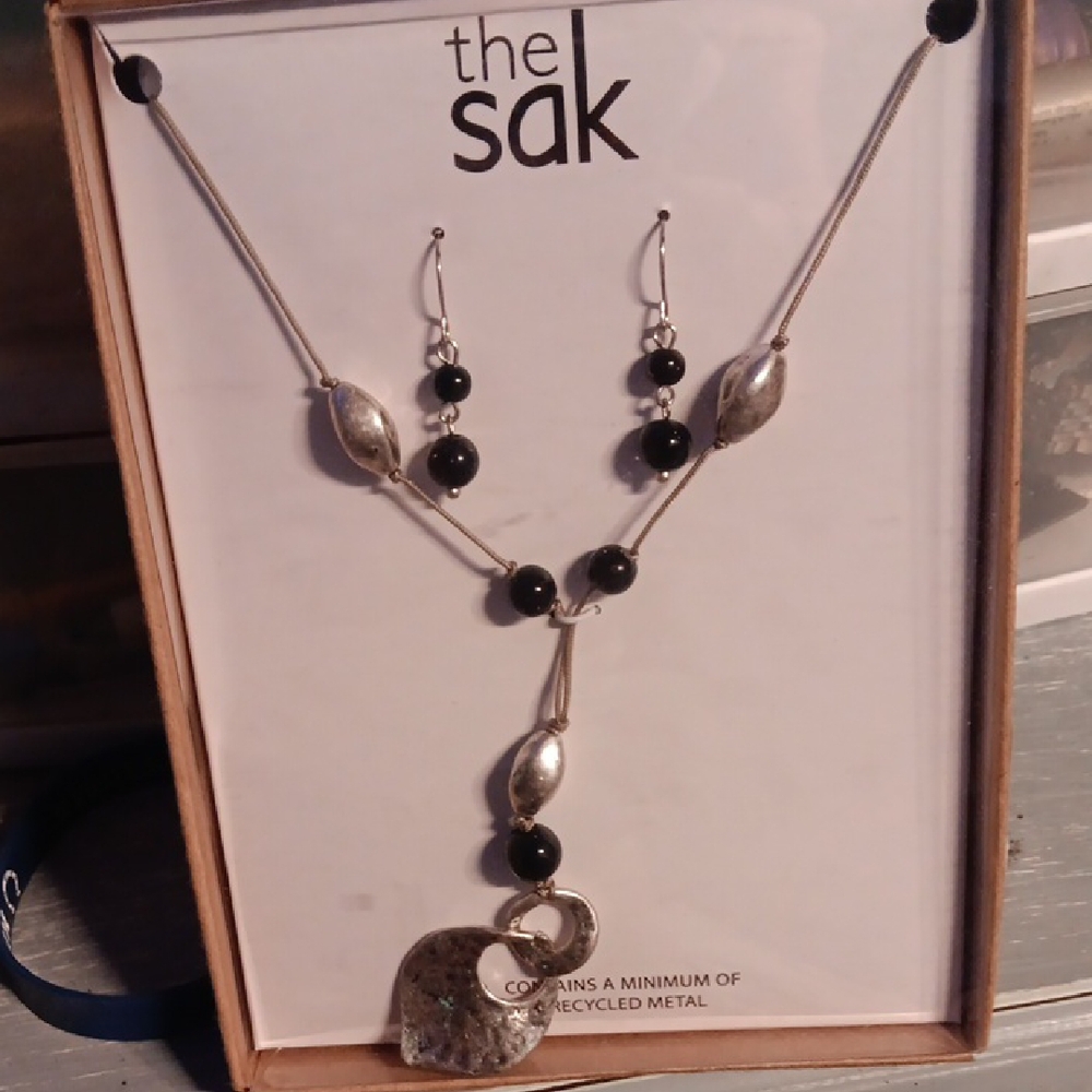 The Sak Silver and Black Necklace Set